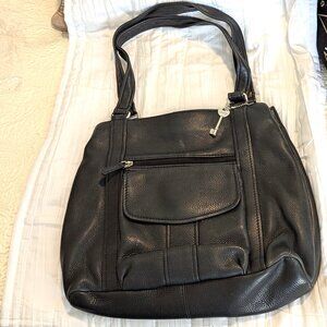 FOSSIL Leather Shoulder bag comes with original Key with Attach Outside Wallet